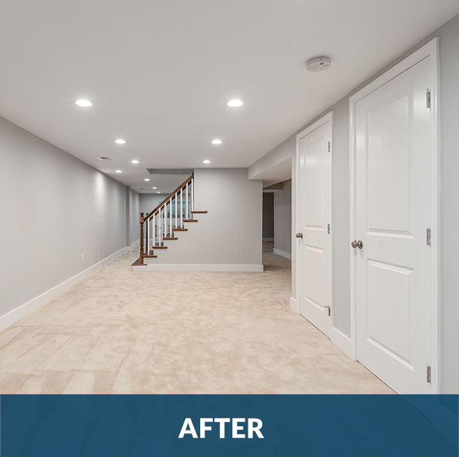 After picture of a basement remodeling project by Stello Homes