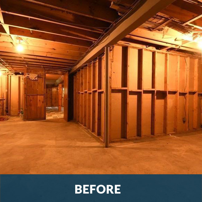 Before picture of a basement remodeling project by Stello Homes